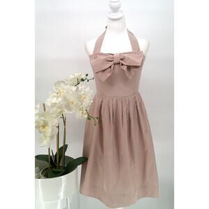 Hitherto Womens Dusty Pink Designer Lined Rustic Halter Fit and Flare Dress 8